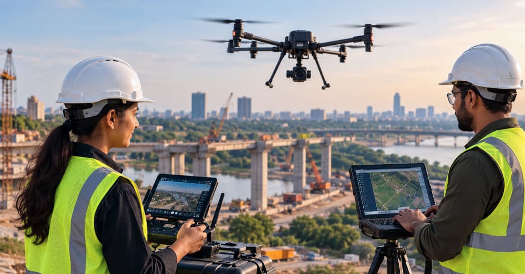 IRS team operating a drone in the field